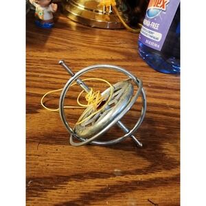 Vintage 1950s Metal Gyroscope Spinning Top Toy W/ String Tedco